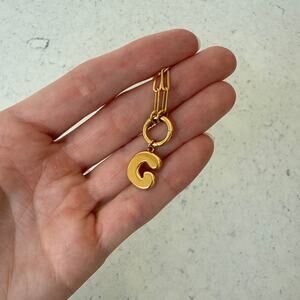 Oak & Luna - "G" Bubble Up Initial Necklace in Gold Vermeil